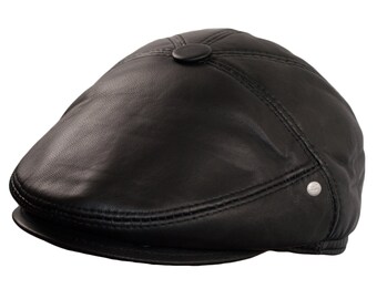 Newsboy Hats Men Baker Boy Leather Hat 