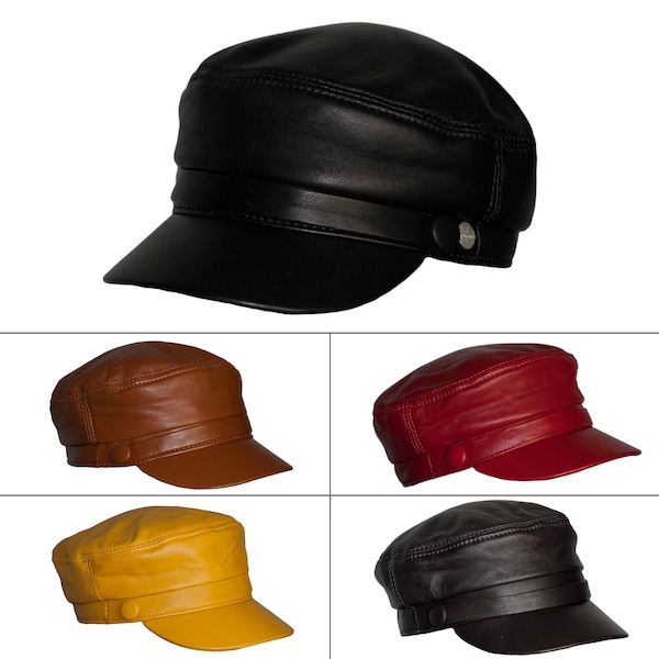 Womens Big BakerBoy Cap Leather Hat Newsboy Vintage Slouchy Panel Caps Gatsby 4 COLOURS