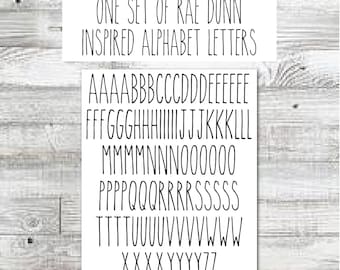 Rae Dunn Inspired Alphabet Letters--Farmhouse Style Labels--Make Your Own Labels