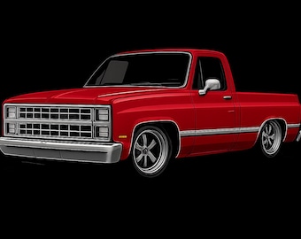 Chevy C10 LKW PNG | Candy Red Show Truck Kunst (Digitaler Download)