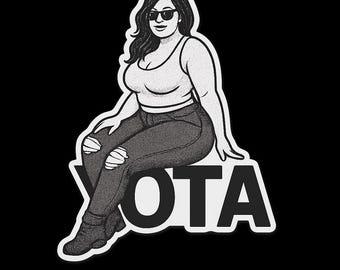 YOTA Girl PNG: Curvy Ripped Jeans Design - Sublimation & Decals