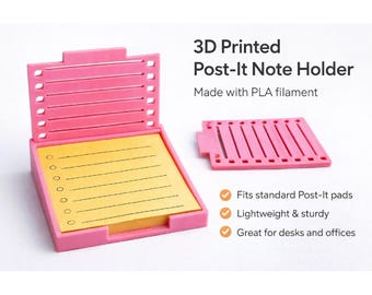 3D Printed Post-It Note Holder | Desk Organizer | Sticky Note Dispenser | Minimal Desk Accessory | Gift for Office