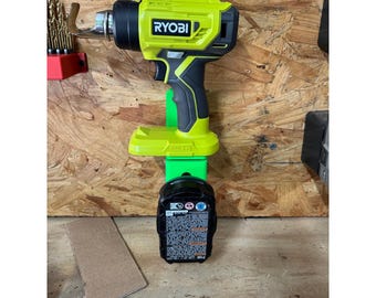 Ryobi Battery & Tool Wall Mount | 3D Printed Garage Organizer | Ryobi Tool Holder | Power Tool Storage | Workshop Organization