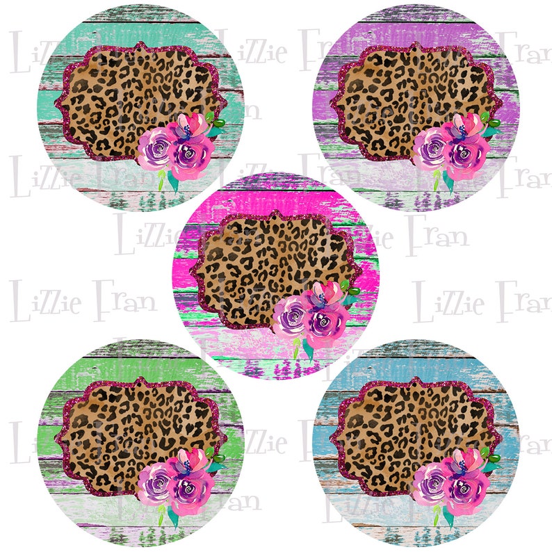 Download Leopard Glitter Flower Frame Wood Circle Backgrounds ...