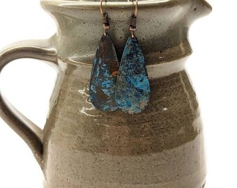 Turquoise Copper Patina Earrings