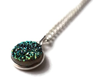 Rainbow and Crystal Sterling Silver Necklace