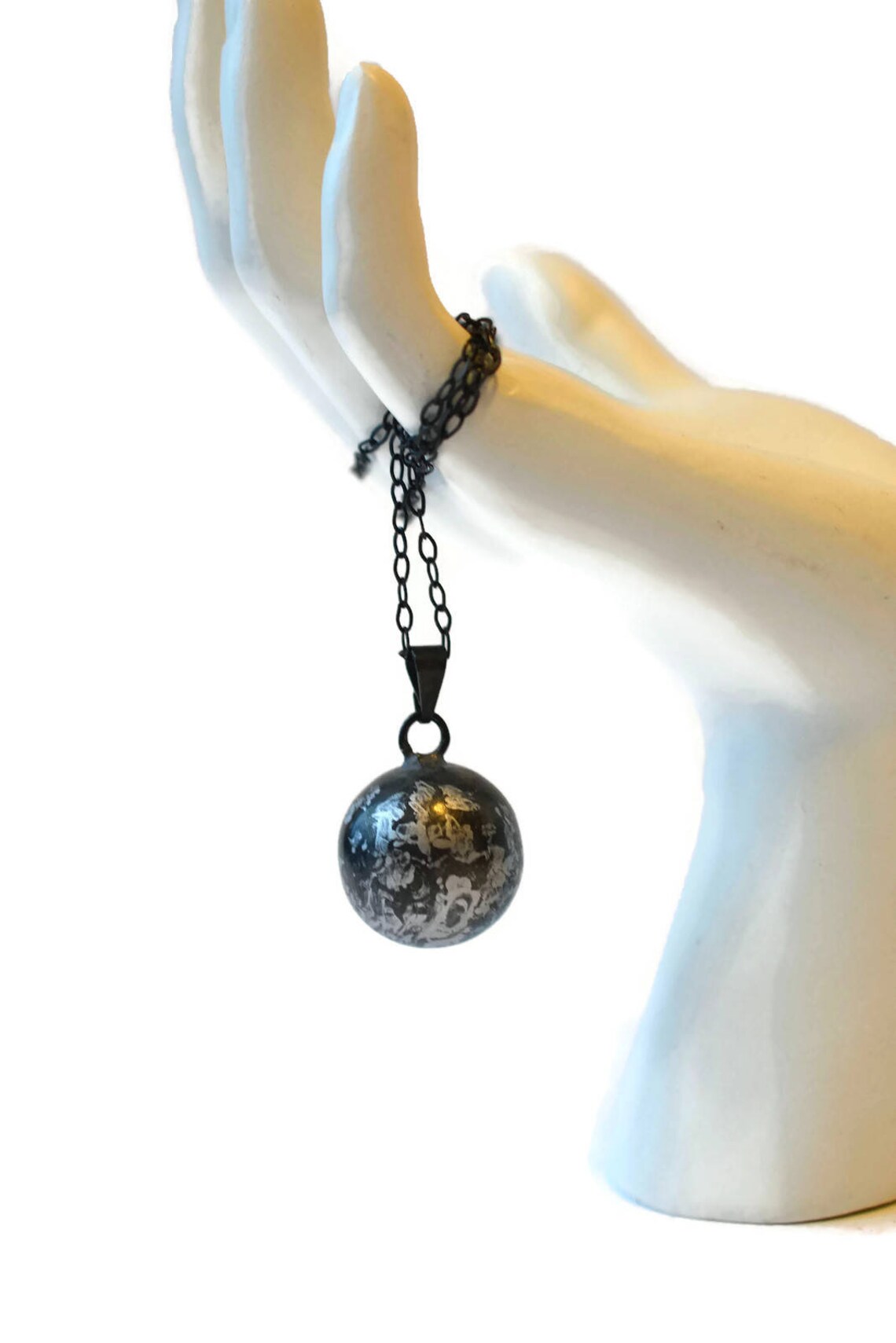 Black harmony ball chime necklace bali ball Angel Caller Etsy