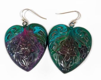 Rainbow Heart Earrings, Large Rainbow Ideas, Gift for Mom, Gift for Girlfriend