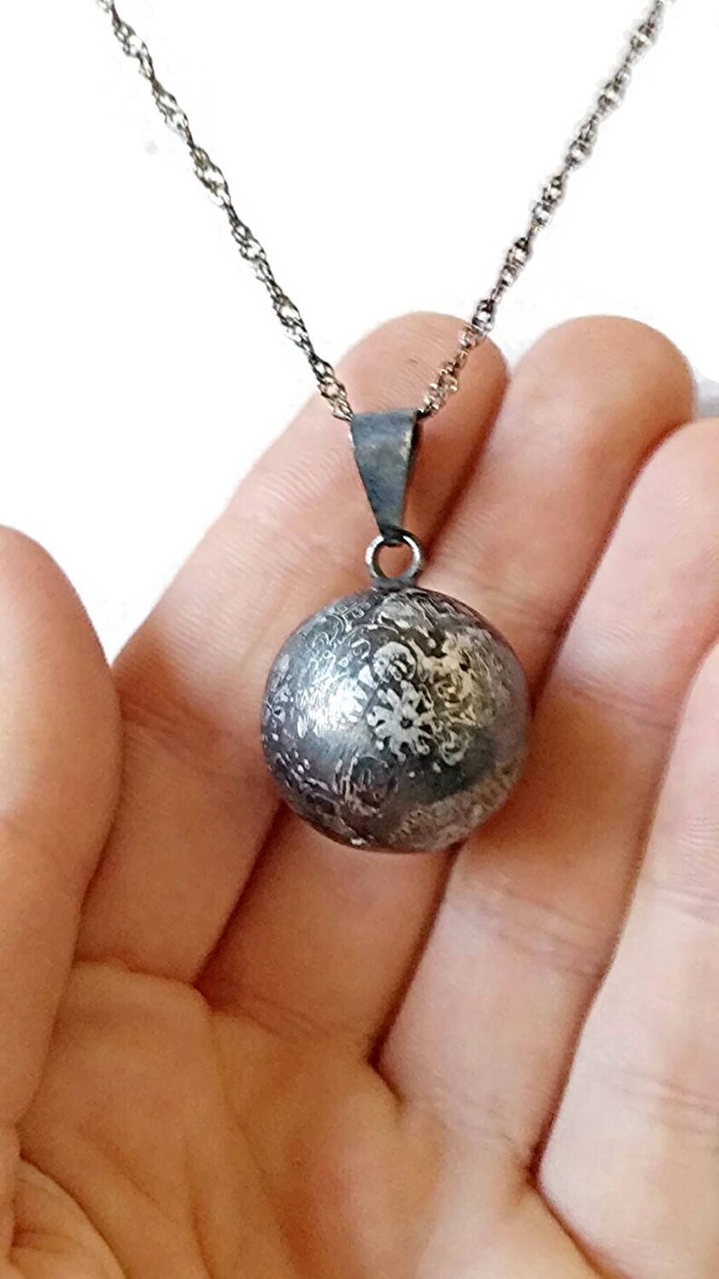 Black Harmony Ball Chime Necklace Bali Ball Angel Caller Etsy