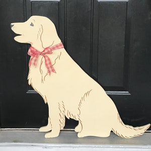 Golden Retriever Dog Christmas Outdoor Wood Lawn Decoration