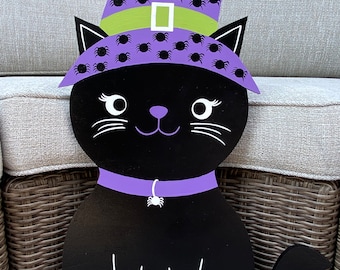 Halloween Cat Wood Outdoor Lawn decor