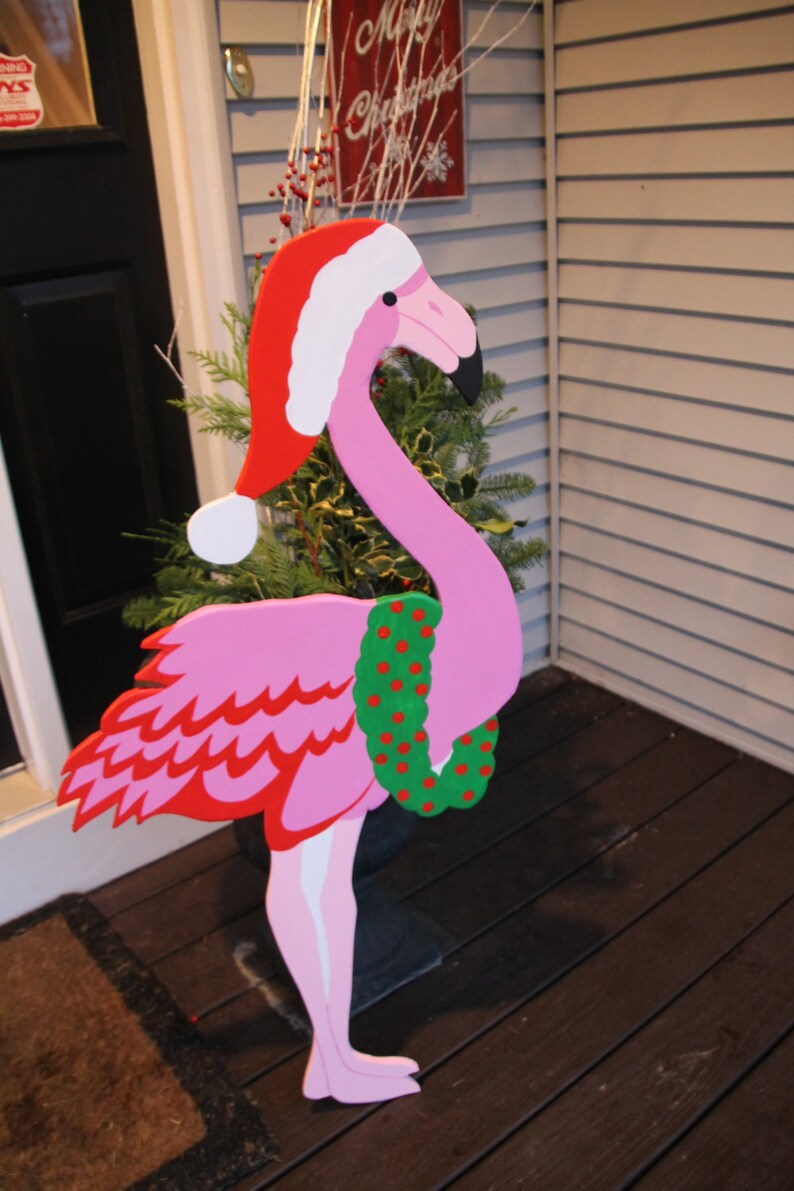 Christmas Flamingo Outdoor Lawn Decoration | Etsy