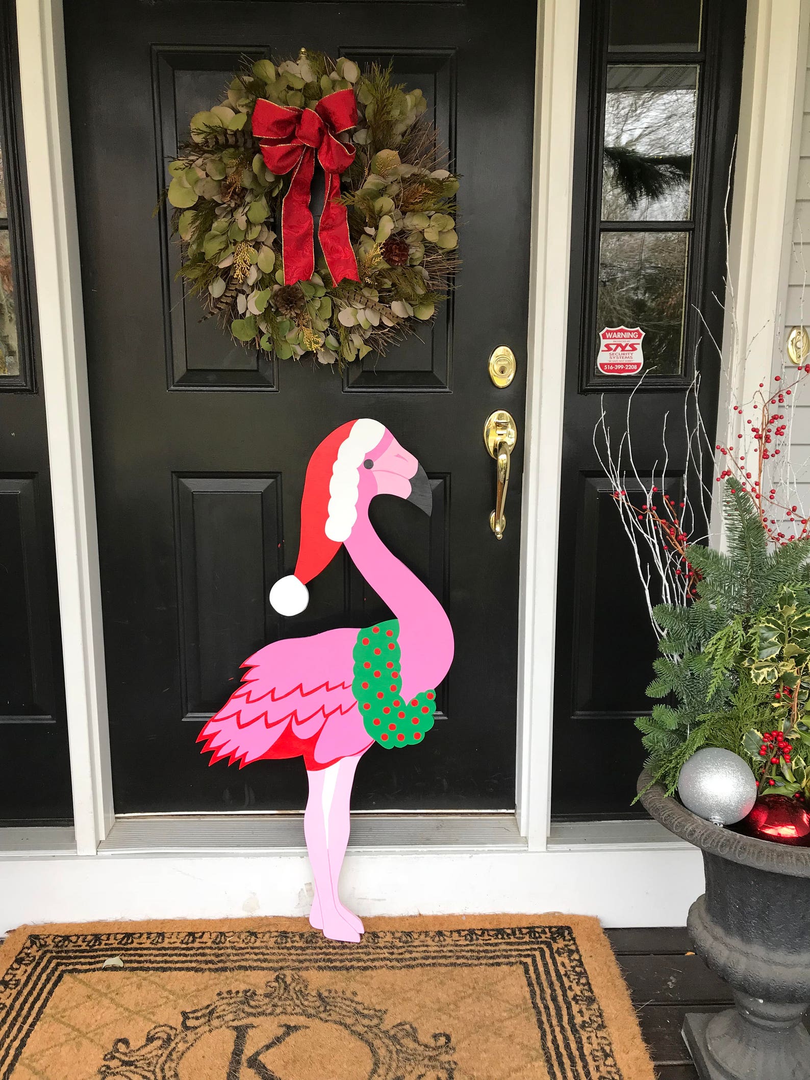 Christmas Flamingo Outdoor Lawn Decoration Etsy