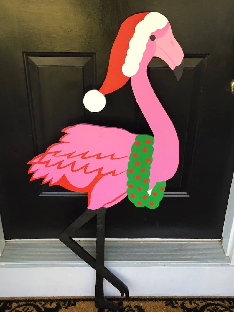Christmas Flamingo Outdoor Lawn Decoration | Etsy