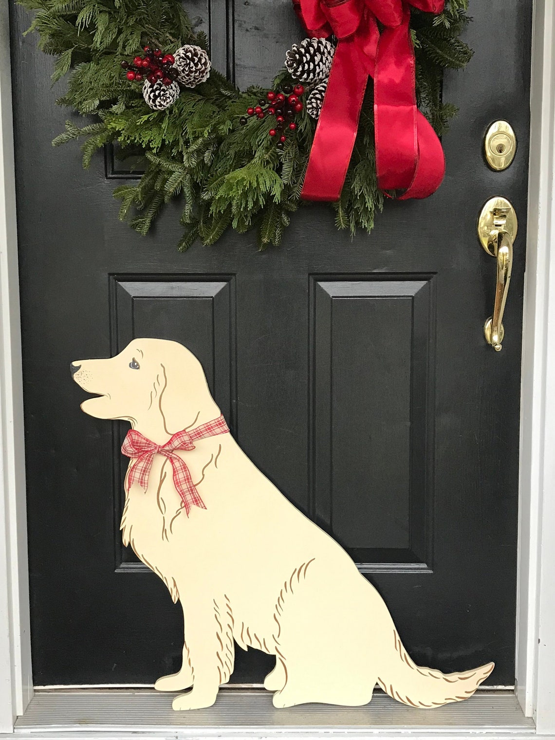 Golden Retriever Dog Christmas Outdoor Wood Lawn Decoration Etsy