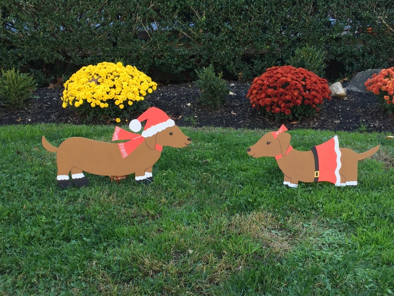 Christmas Dachshund Outdoor Lawn Decoration Etsy