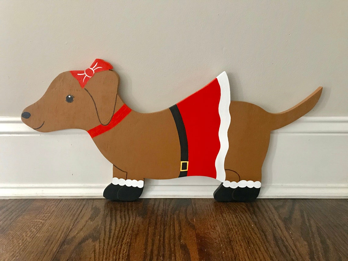 Christmas Dachshund Outdoor Lawn Decoration Etsy