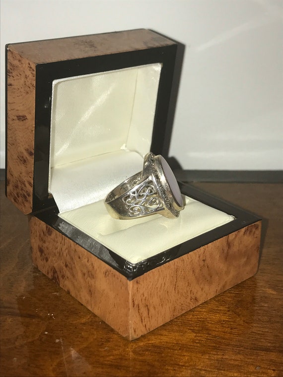 Gorgeous antique style statement ring silver stam… - image 4