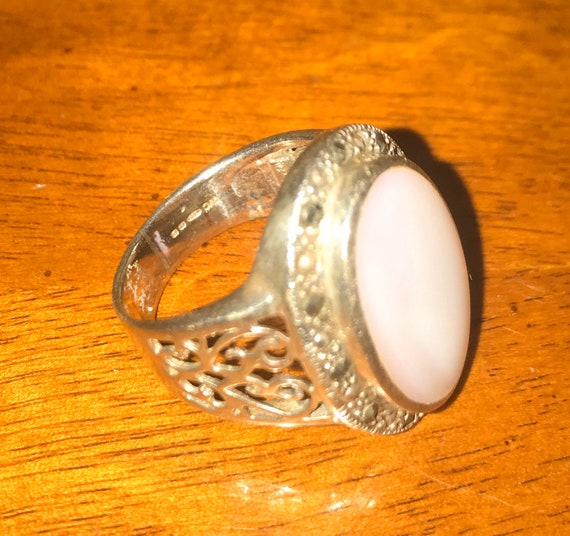 Gorgeous antique style statement ring silver stam… - image 3