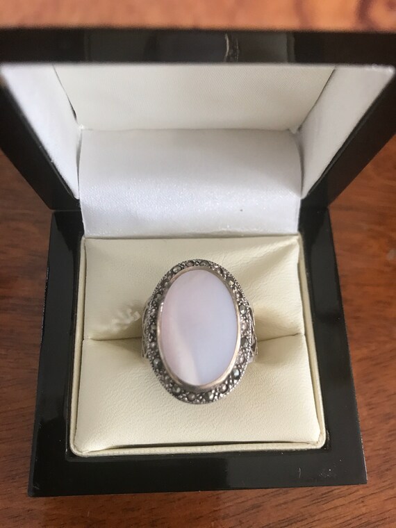 Gorgeous antique style statement ring silver stam… - image 2