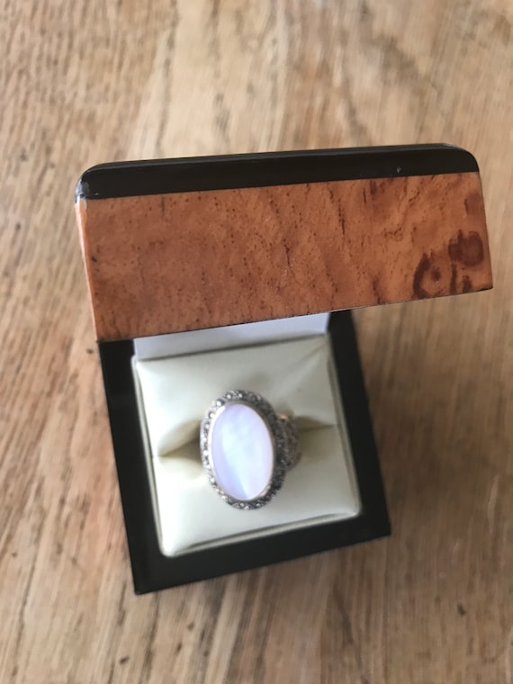 Gorgeous antique style statement ring silver stam… - image 8