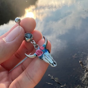 Skull Belly Ring Etsy