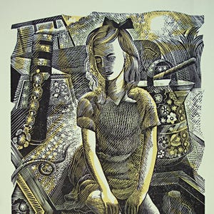 JOHN O'CONNOR Wood Engraving / Linocut Book Illustration from 1950 1st Edition of Canals, Barges and People, Shenval Press