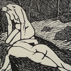 GWEN RAVERAT 1959 Wood Engraving &#39;Sleepers&#39; Printed From the Original Softwood Block