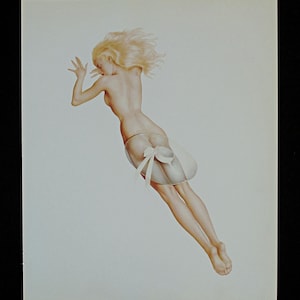 Alberto Vargas Pin-Up  Illustration Book Plate - Vintage Book Print - August 1941 Calendar Girl