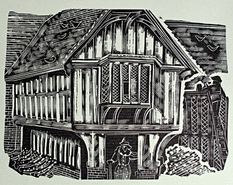 JOHN O'CONNOR Wood Engraving from 1999 Limited Edition of People & Places, The Whittington Press