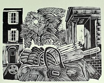 JOHN O'CONNOR Wood Engraving from 1999 Limited Edition of People & Places, The Whittington Press
