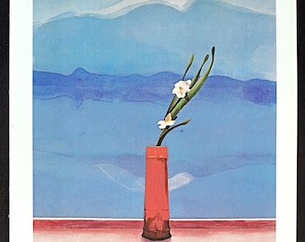 DAVID HOCKNEY 1987 Poster Print - Print of Exhibition Poster for 1972 Exhibition at The Metropolitan Museum of Art, New York