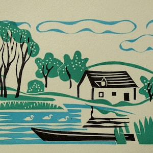 Grabado en madera de ALFRED LATOUR - Borgoña, Francia - Ilustración para el catálogo de vinos Nicolas de 1934 impreso por Draeger, Imp.