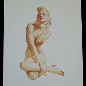 Alberto Vargas Pin-Up  Illustration Book Plate - Vintage Book Print - April 1941 Calendar Girl