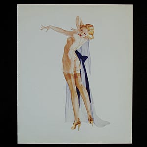 Alberto Vargas Pin-Up  Illustration Book Plate - Vintage Book Print - March 1941 Calendar Girl