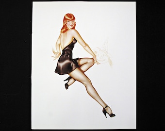 Alberto Vargas Pin-Up  Illustration Book Plate - Vintage Book Print - October 1944 Esquire Gatefold Pin Up Girl
