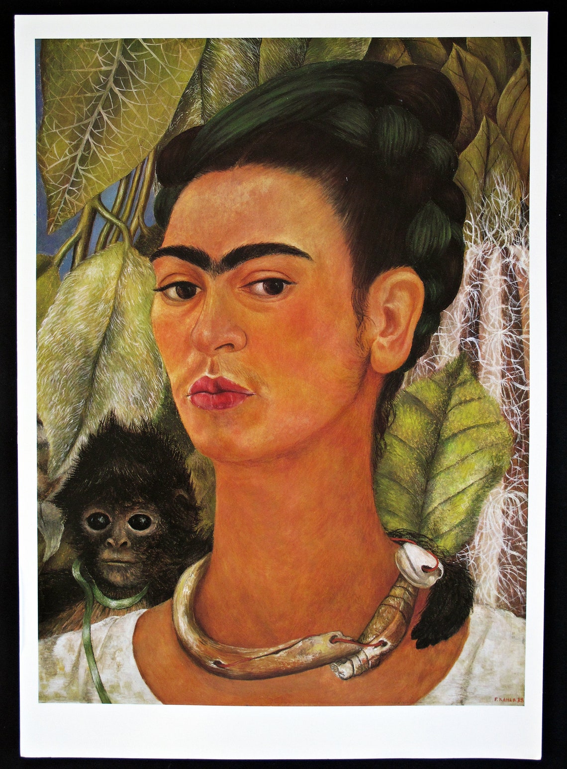 FRIDA KAHLO 'Selbst-Porträt mit Affe' Druck 1938 | Etsy