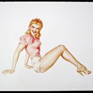 Alberto Vargas Pin-Up  Illustration Book Plate - Vintage Book Print - February 1946 Esquire Gatefold Pin Up Girl