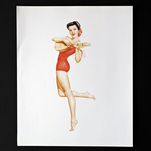 ALBERTO VARGAS Pin-Up  Illustration Book Plate - Vintage Book Print - November 1946 Calendar Girl