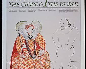 DAVID HOCKNEY 1987 Print of Exhibition Poster for 1979 'Shakespeare: the Globe & the World', USA