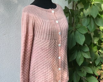 Merino wool Sweater for woman, Hand knitted, Size M