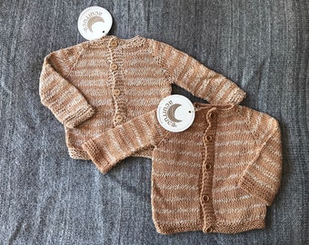 3-6 months. Pima Cotton baby  sweater, Knitted sweater.