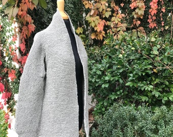 Size S Chunky Coat, oversized,  Wool Coat, chunky sweater