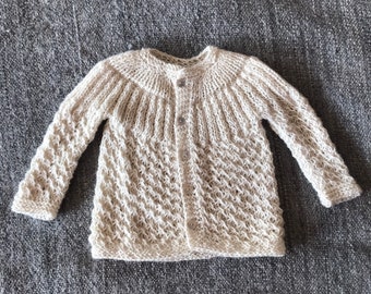 3-6 months Alpaca sweater, Hand Knitted sweater