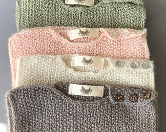 3-6 months Sleeveless sweater, Baby Alpaca Sweater, Hand knitted sweater, Baby sweater