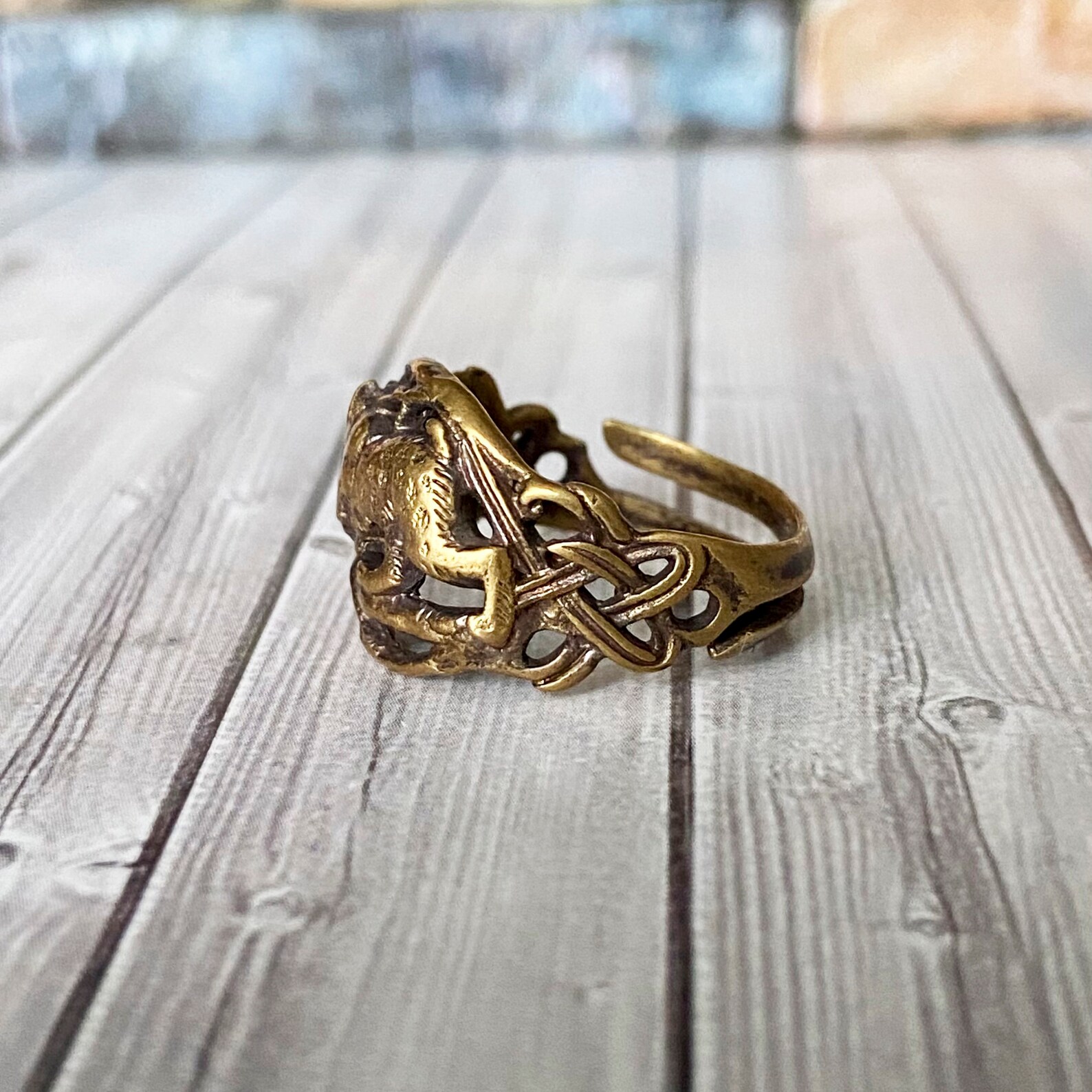 Lynx ring Adjustable Size 7 9 US Wild Cat Bobcat Men | Etsy