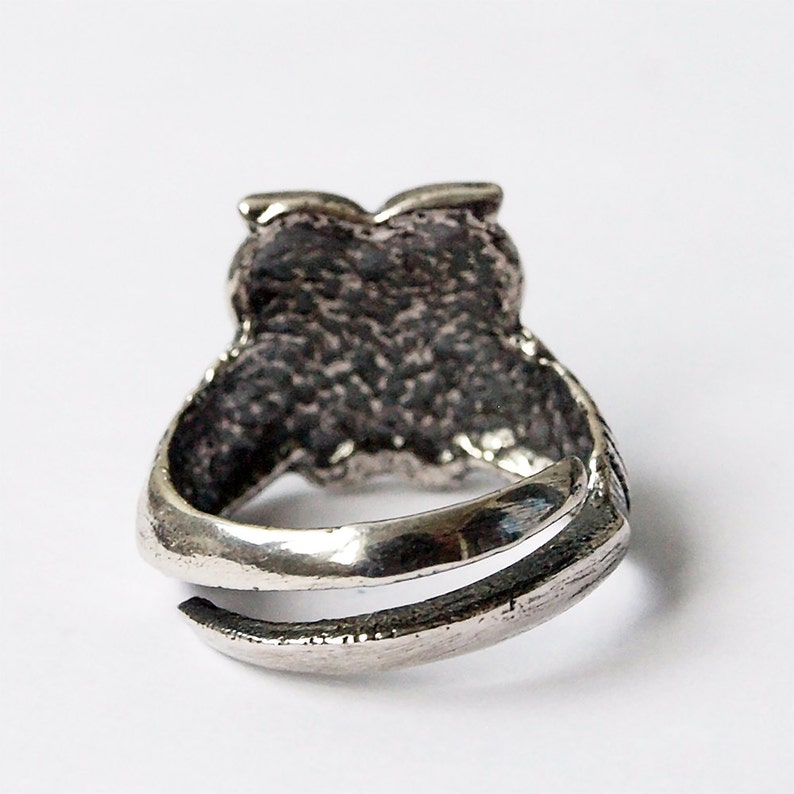 Size 5,25-7 US Silver owl ring Made to Order