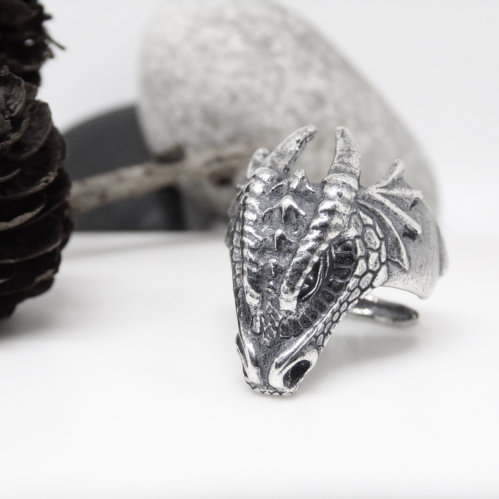 Dragon head ring Size 5 85 US Fantasy Creature Men Woman Etsy