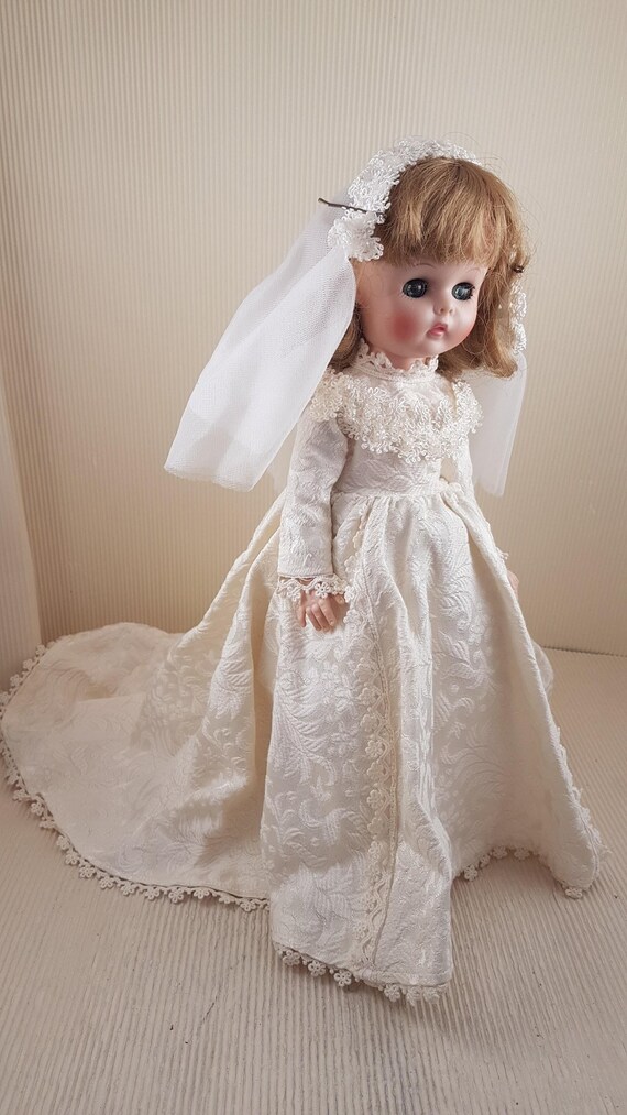 Vintage 1970s Miss Ginny Vogue Doll: Bridal Outfit, 14 Inch
