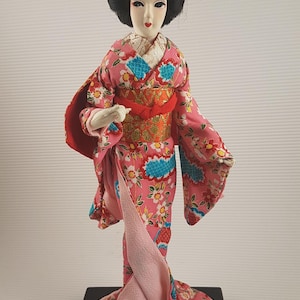 Vintage Kimono Traditional Japanese Doll 29cm or 11.6&quot;  from JAPAN Geisha textile collectionable rare